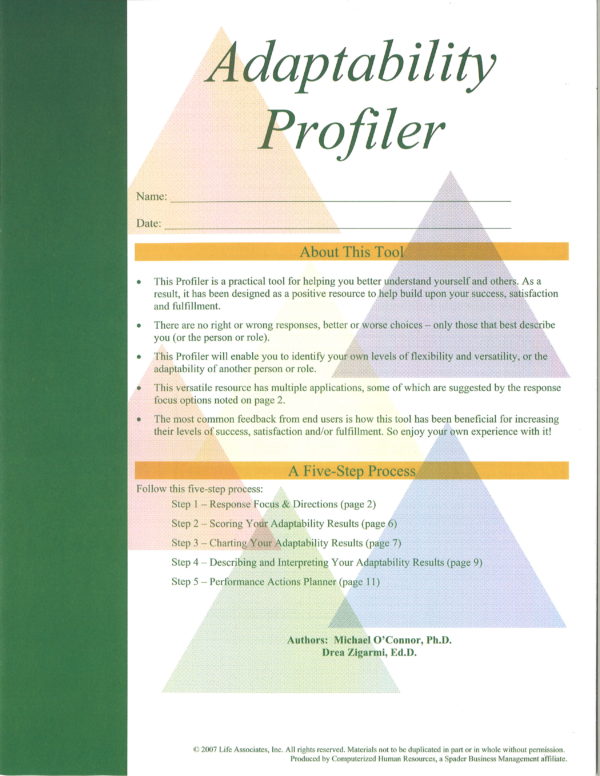 image of adaptability profiler cover