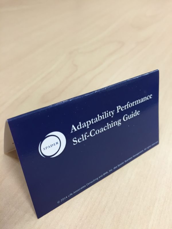 photo of Adaptability Self-Coaching guide - tent style business card style tool