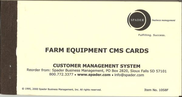 image of farm equipment CMS cards booklet cover