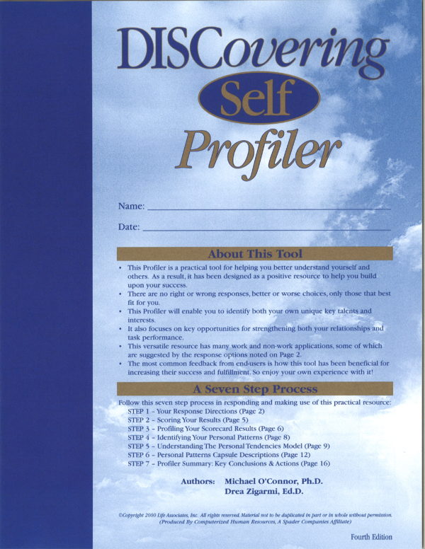 image of cover of discovering self profiler