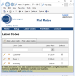 screen shot from flat rates premium showing how to set up labor codes